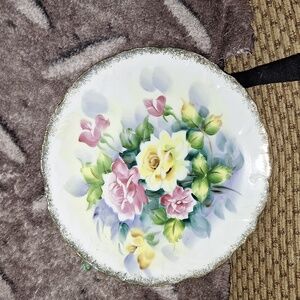 Beautiful Vintage Norcrest P-80 Floral Ceramic Plate With Gold Trim-Japan